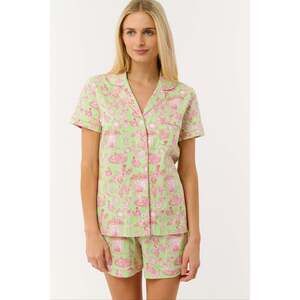 Roller Rabbit Party Toile Polo Pajamas Size XLGREEN / XL